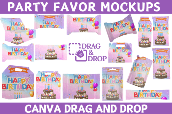 Party Favor Canva Editable Template PNG