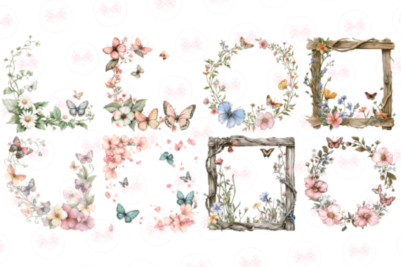 Spring Butterfly Border Clipart
